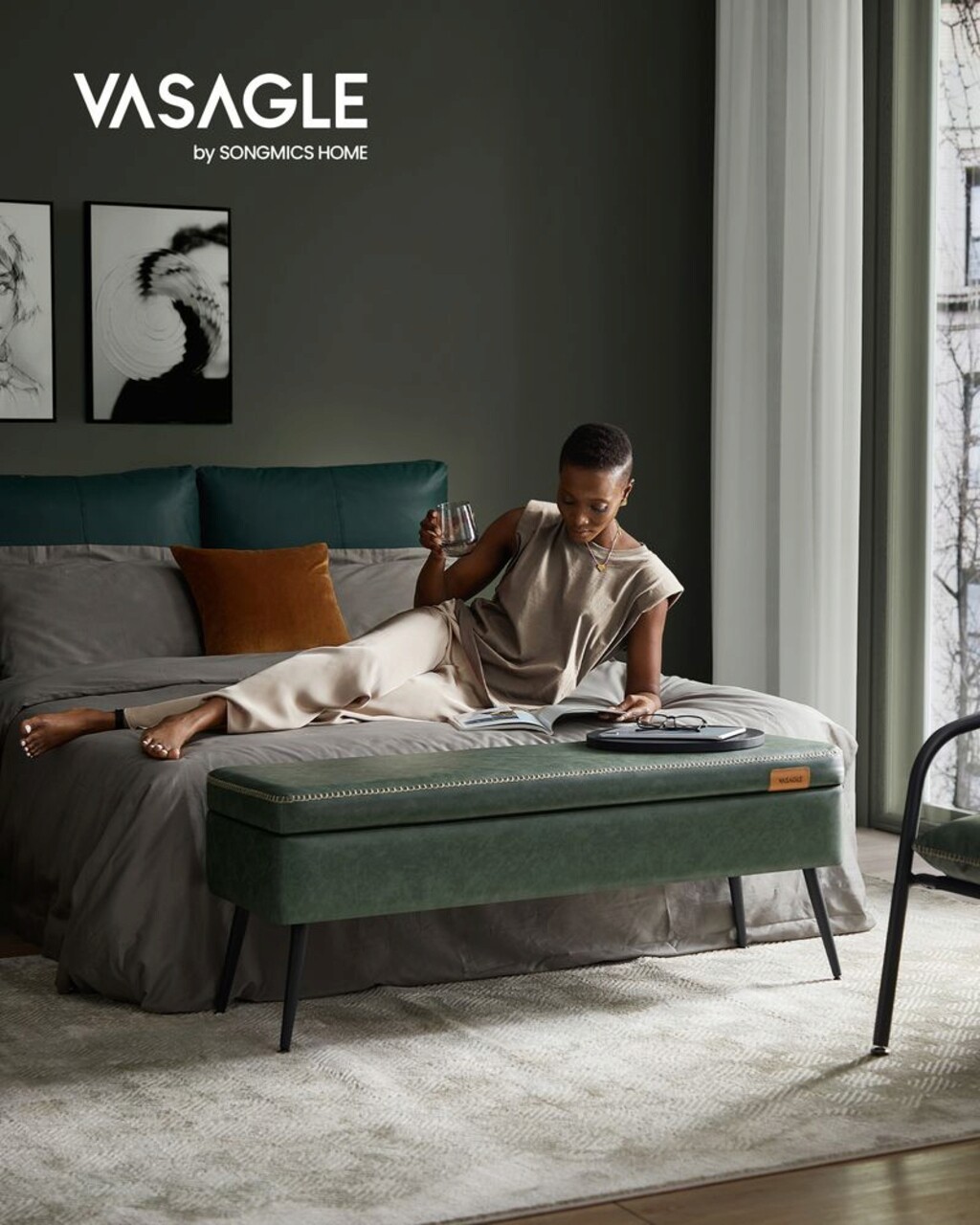 Bancheta cu spatiu de depozitare Ekho, Vasagle, max 300 kg, 120 x 40 x 45 cm, piele ecologica/otel, verde padure 8 l bancheta cu spatiu de depozitare ekho vasagle max 300 kg 120 x 40 x 45 cm piele ecologicaotel verde padure 7.jpg