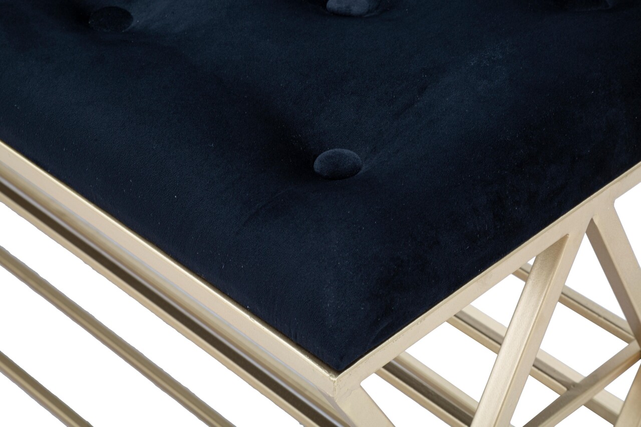 Bancheta cu suport incaltaminte Glam, Mauro Ferretti, 120x40x45 cm, fier, negru/auriu 5 l bancheta cu suport incaltaminte glam mauro ferretti 120x40x45 cm fier negruauriu 4.jpg