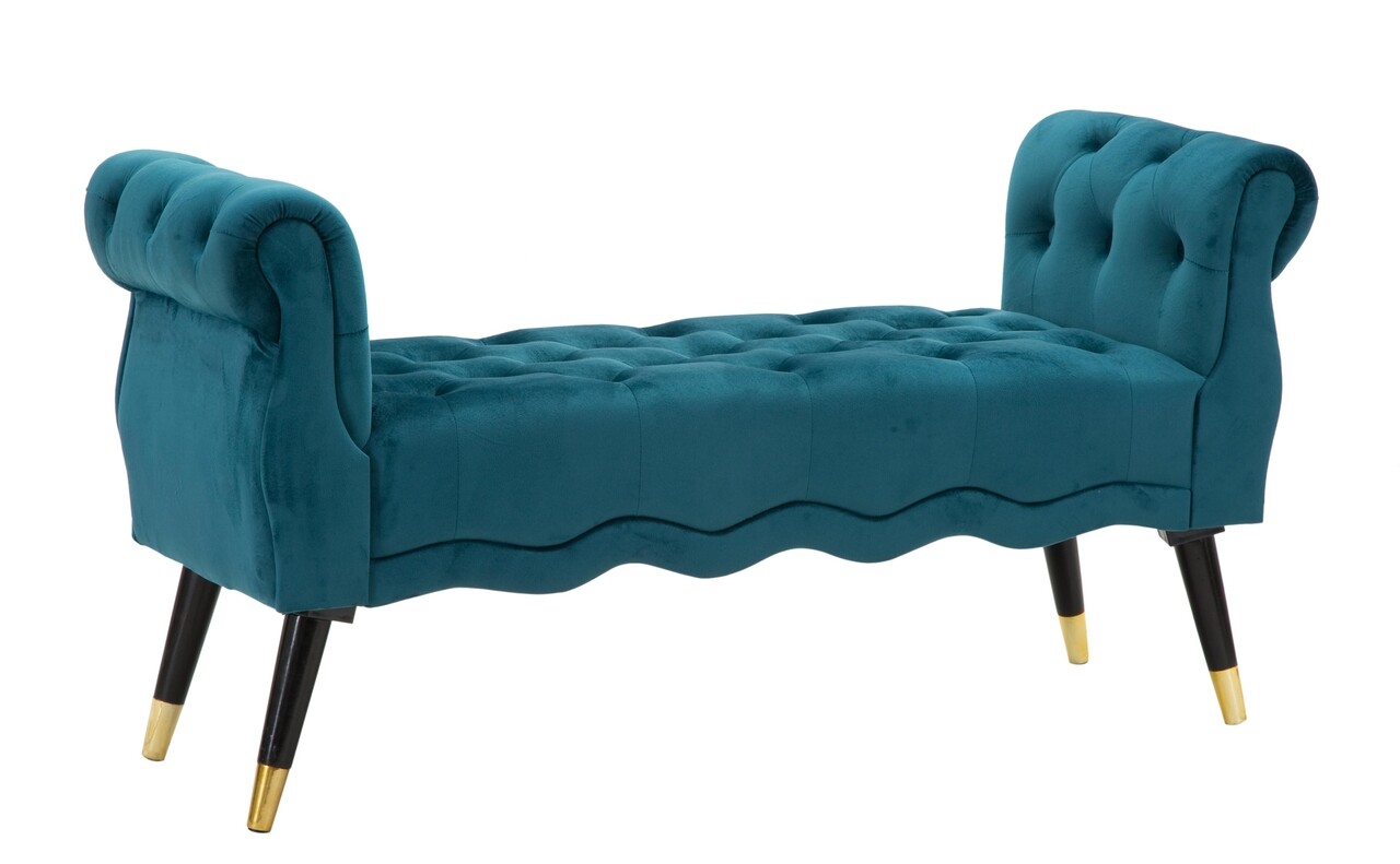 Bancheta Paris Teal, Mauro Ferretti, 120x40x60 cm, lemn de pin/catifea, turcoaz 1 l bancheta paris teal mauro ferretti 120x40x60 cm lemn de pincatifea turcoaz.jpg
