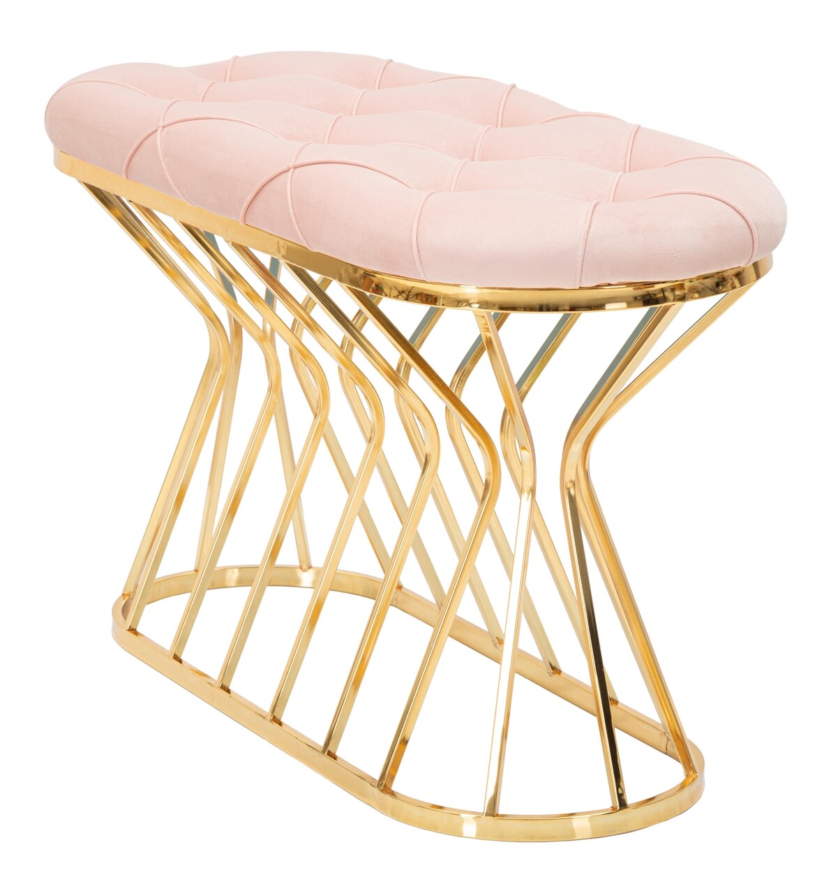 Bancheta Zig, Mauro Ferretti, 91x38x52 cm, fier, roz 4 l bancheta zig mauro ferretti 91x38x52 cm fier roz 3.jpg