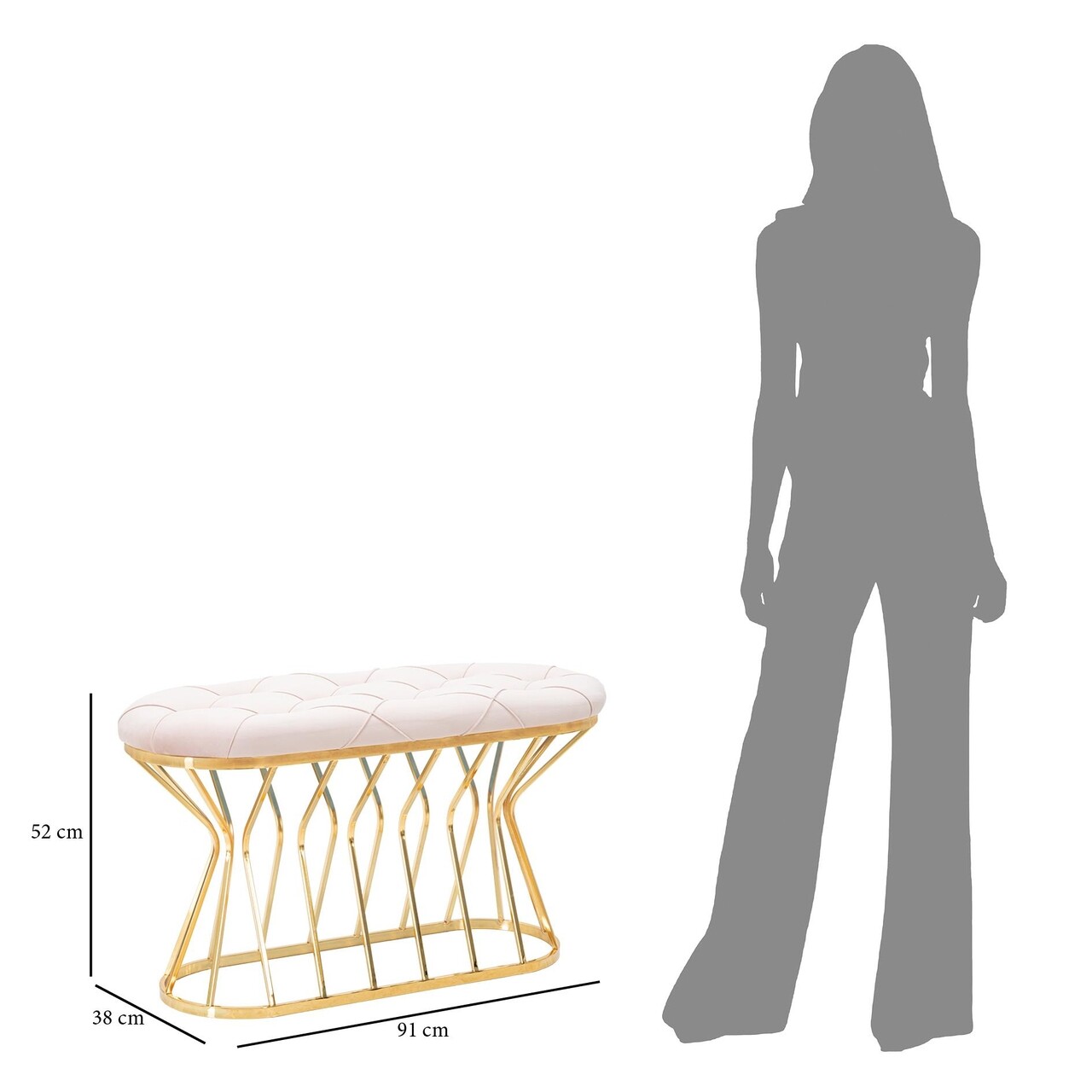 Bancheta Zig, Mauro Ferretti, 91x38x52 cm, fier, roz 7 l bancheta zig mauro ferretti 91x38x52 cm fier roz 6.jpg
