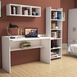 l birou cu biblioteca si raft de perete hera almaren 118x58x80 cm pal alb.jpg