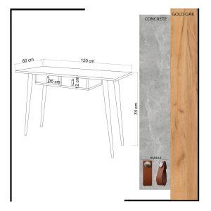 l birou de studiu mod design nea 120x74x60cm stejar galben 3.jpg