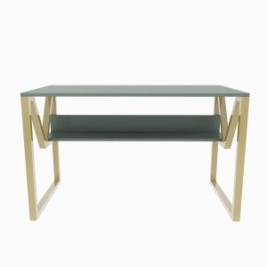 l birou de studiu zena home lona 120x728x60cm pal melaminat verde aur 4.jpg