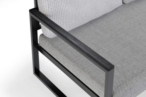 Canapea de gradina cu 2 locuri, Dragon, MTLBHC120003, 128x75x65 cm, Antracit / Gri - imagine 3