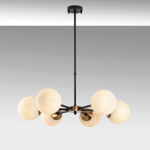 Lustra, Fulgor, 942FLG1165, Metal, Negru / Antic / Crem - imagine 3