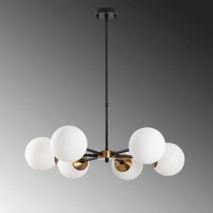 Lustra, Fulgor, 942FLG1165, Metal, Negru / Antic / Crem - imagine 4