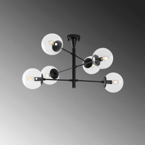 Lustra, Fulgor, 942FLG2508, Metal, Negru - imagine 4