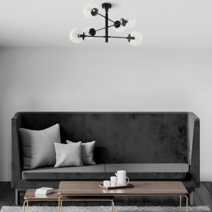 Lustra, Fulgor, 942FLG2508, Metal, Negru - imagine 2