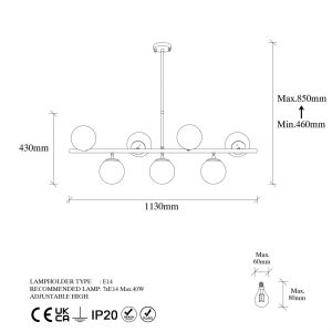 Lustra, Fulgor, 942FLG1217, Metal, Negru - imagine 6