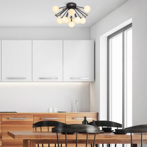 Lustra, Fulgor, 942FLG1320, Metal, Negru - imagine 2