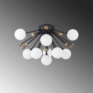 Lustra, Fulgor, 942FLG1320, Metal, Negru - imagine 4