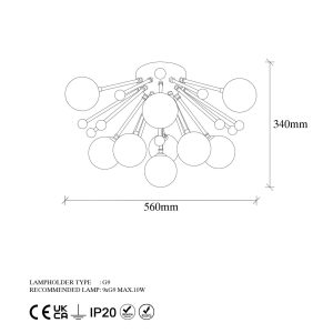Lustra, Fulgor, 942FLG1320, Metal, Negru - imagine 6