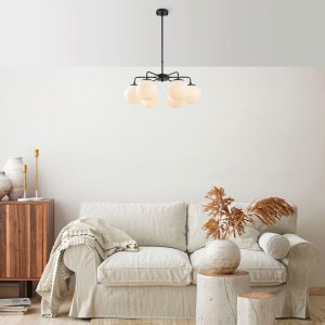Lustra, Fulgor, 942FLG1359, Metal, Alb/Negru - imagine 2