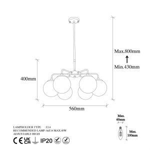 Lustra, Fulgor, 942FLG1357, Metal, Negru - imagine 5
