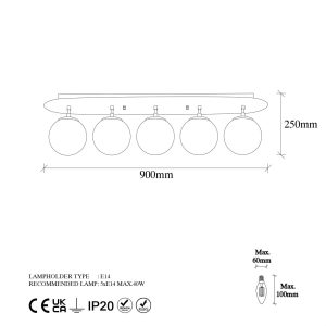 Lustra, Fulgor, 942FLG1391, Metal, Auriu - imagine 5