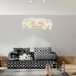 Lustra, FullHouse, 390FLH2179, Abajur din bumbac, Alb - imagine 3