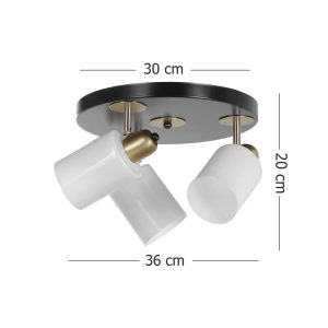 Lustra, Luin, 534LUN3763, Metal, Alb/Negru - imagine 3