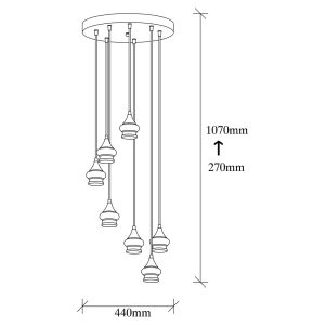 Lustra, Tatum, 584TTM1392, Metal, Negru - imagine 3