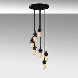 Lustra, Tatum, 584TTM1392, Metal, Negru - imagine 6