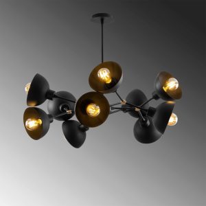 Lustra, Tatum, 584TTM1197, Metal, Negru - imagine 5