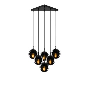 Lustra, Tatum, 584TTM1167, Metal, Negru / Fume - imagine 5
