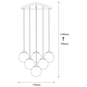 Lustra, Tatum, 584TTM1167, Metal, Negru / Fume - imagine 10