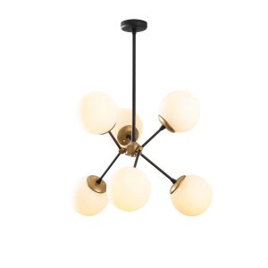 Lustra, Tatum, 584TTM1205, Fier, Alb/Negru - imagine 2