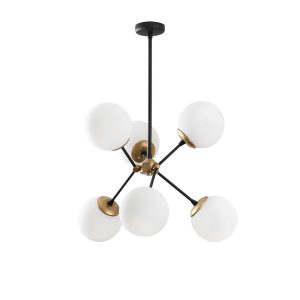 Lustra, Tatum, 584TTM1205, Fier, Alb/Negru - imagine 4