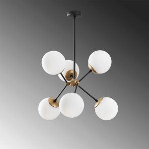 Lustra, Tatum, 584TTM1205, Fier, Alb/Negru - imagine 5