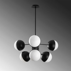 Lustra, Tatum, 584TTM1256, Metal, Alb/Negru - imagine 5