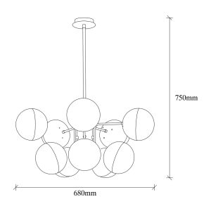 Lustra, Tatum, 584TTM1288, Metal, Aur/Alb - imagine 3