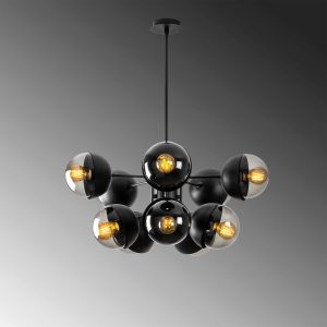 Lustra, Tatum, 584TTM1287, Metal, Negru - imagine 5