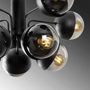 Lustra, Tatum, 584TTM1287, Metal, Negru - imagine 6