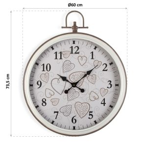 Ceas de perete Cozy Hearts, Versa, 60 x 73.5 cm, metal - imagine 3