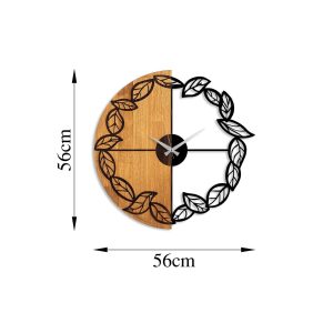 Ceas de perete, Wooden Clock, Lemn/metal, ø56 cm, Nuc / Negru - imagine 7