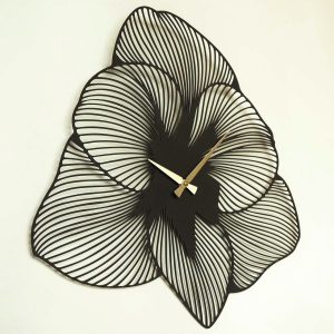 Ceas de perete, Azalea Metal Wall Clock, Otel, Dimensiune: 49 x 49 cm, Negru - imagine 3