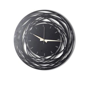 Ceas de perete, Lines XL, Metal, Dimensiune: 70 x 70 cm, Negru - imagine 5