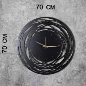 Ceas de perete, Lines XL, Metal, Dimensiune: 70 x 70 cm, Negru - imagine 6