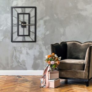 Ceas de perete, November, Metal, Dimensiune: 49 x 34,5 cm, Negru - imagine 2