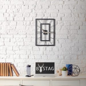 Ceas de perete, November, Metal, Dimensiune: 49 x 34,5 cm, Negru - imagine 8