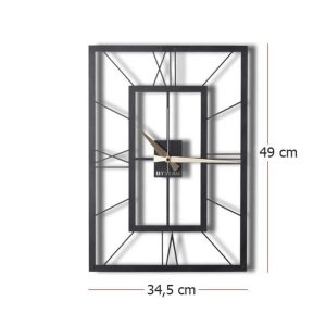 Ceas de perete, November, Metal, Dimensiune: 49 x 34,5 cm, Negru - imagine 10