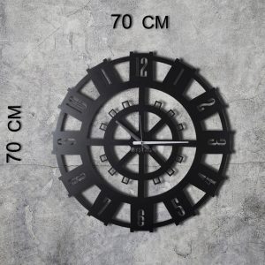 Ceas de perete, Stone XL, Metal, Dimensiune: 70 x 70 cm, Negru - imagine 3