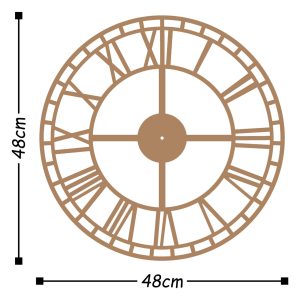 Ceas de perete, Metal Wall Clock 2, Metal, Dimensiune: 48 x 48 cm, Cupru - imagine 3