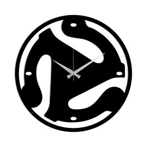 Ceas de perete, Metal Wall Clock 5, Metal, Dimensiune: 48 x 48 cm, Negru - imagine 2