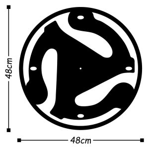 Ceas de perete, Metal Wall Clock 5, Metal, Dimensiune: 48 x 48 cm, Negru - imagine 3