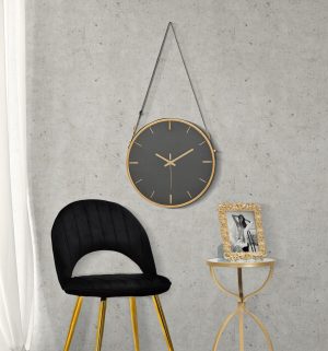 Ceas de perete Elegant, Mauro Ferretti, 34x6x71.5 cm, fier, negru - imagine 2