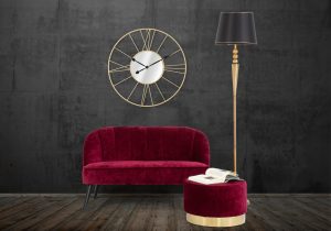 Ceas de perete Glam, Mauro Ferretti, Ø 80 cm, fier, auriu - imagine 2
