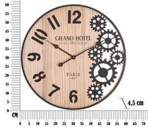 Ceas de perete Grand, Mauro Ferretti, Ø 60 cm, fier, maro - imagine 6