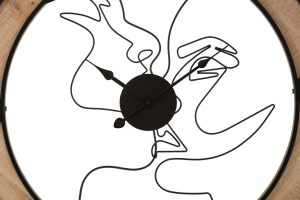 Ceas de perete, Mauro Ferretti, Couple, Ø 60 x 3 cm, fier/lemn, negru/natur - imagine 6